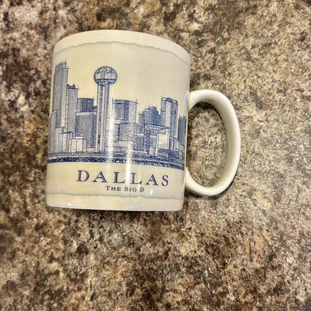 Dallas Skyline Mug - Cream and Blue
